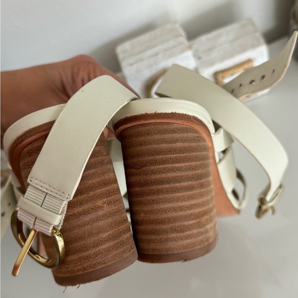 Nordstrom Strappy Leather Sandals with Wood Stack Heel - Size 8 - Picture 8 of 10